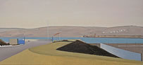 Alex Lowery, Portland 82, oil on canvas, 56 x 123 cm