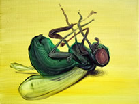 Mimei Thompson, Dead Fly (Yellow), 2014, oil on canvas, 25 x 30 cm