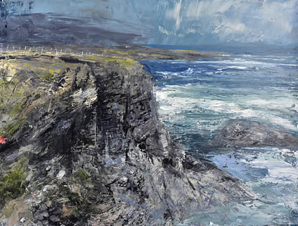 Donald Teskey: Coastal Report VIII Glenross Point, Co Mayo, 2016, acrylic on paper, 77 x 100 cm