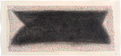 Simon Lewty, Logic, 2003, coloured ink, acrylic, pastel, 49 x 87 cm