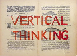 William Kentridge, Rubrics: Vertical Thinking, 2013, silkscreen on 18th C encyclopedia pages, 43 x 55 cm