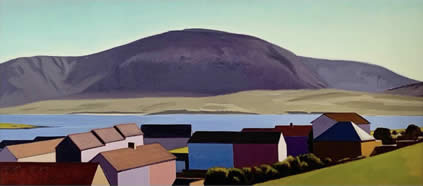 Alex Lowery, Orkney 5, 2023, oil on canvas, 40 x 100 cm