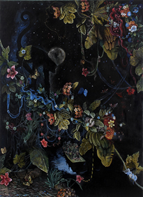 Dolly Thompsett, Huddle, 2014, oil on canvas, 130 x 97 cm
