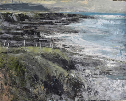 Donald Teskey, Coastal Report VII – Portnahally Co. Mayo, 2016, acrylic on paper, 77 x 90 cm