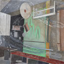 Karel Nel, The Bachelors, 2013, pastel, metallic dust and dry pigment on fibre-fabric, 181 x 181 cm