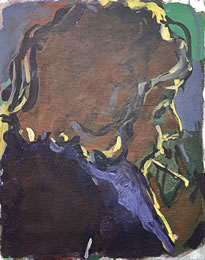 Kate McCrickard, La Fumeuse, 2017, oil on canvas, 35 x 28 cm