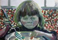 Kate McCrickard, Peas, 2014, acrylic on canvas, 38 x 40 cm