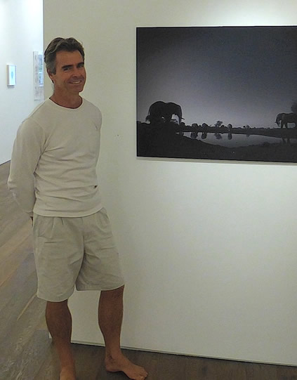 Wolhuter with Bull Elephants and Black Rhino, Art First, 2014, in the Natural History exhibition