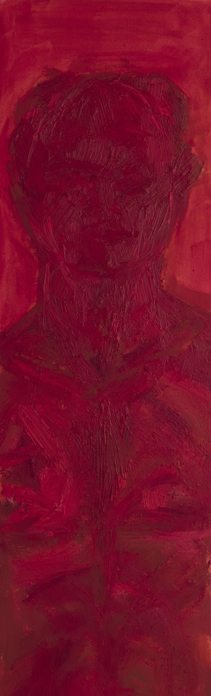 Joni Brenner, Hineni Hineni (LC), 2018, oil on canvas, 195 x 25 cm