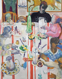 Kate McCrickard, Table Ghosts, 2021, oil on linen 162 x 130 cm