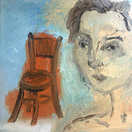 Partou Zia, Seat of Energy, 2004, oil on canvas, 30 x 30 cm
