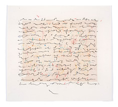 Simon Lewty, Abstract Script II, 2014, ink and crayon on paper, 43.5 x 48 cm