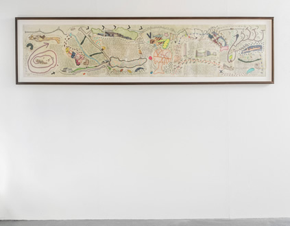 Simon Lewty, Dartmoor Known and Unknown, 1988, pencil and pencil crayon on paper, 46 x 224 cm