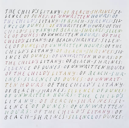Simon Lewty, Of Beach Shrines, 2019, coloured ink on paper, 26.4 x 26.7 cm