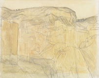Wilhelmina Barns-Graham, Monreale, Sicily, 1955, pencil & wash on paper, 46.8 x 58 cm