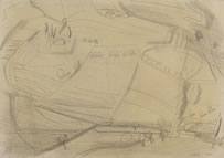 Wilhelmina Barns-Graham, San Gimignano, 1953, pencil on board, 18 x 25.5 cm