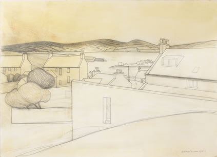 Wilhelmina Barns-Graham, Stromness, 1986, pencil & wash on paper, 56.5 x 77 cm