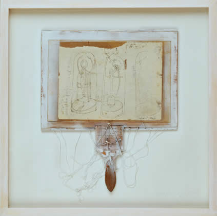Will Maclean, Thoughts of Time, 2013, found objects and mixed media, 53 x 53 x 5 cm